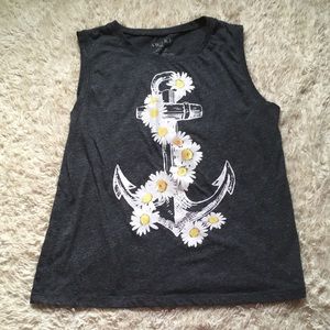 🍉3/$15 AWAKE Anchor + Flower Tank Top